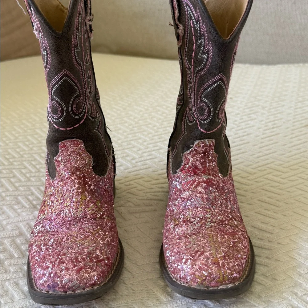 Pink glitter Roper boots size: 10T